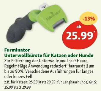 Fressnapf Furminator Unterwollbürste für Katzen oder Hunde Angebot