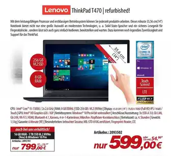 ACom PC Lenovo Thinkpad T470 Refurbished! Angebot