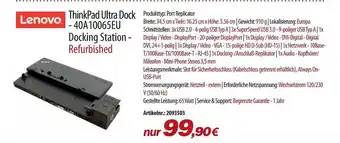 ACom PC Lenovo Thinkpad Ultra Dock - 40a 10065eu Docking Station Angebot