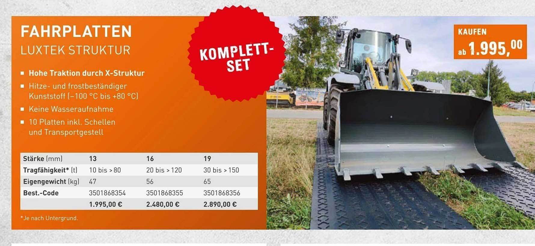 Fahrplatten Angebot bei HKL Baumaschinen Center