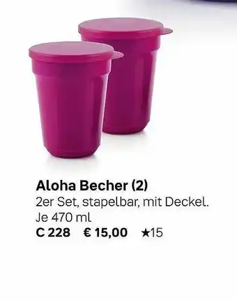 Tupperware Aloha Becher Angebot