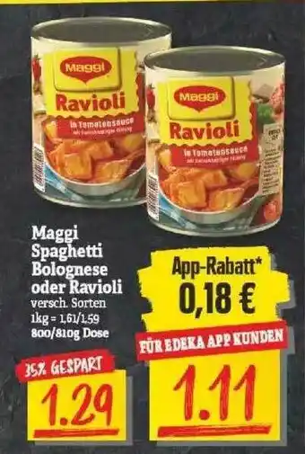 NP Discount Maggi Spaghetti Bolognese Oder Ravioli Angebot