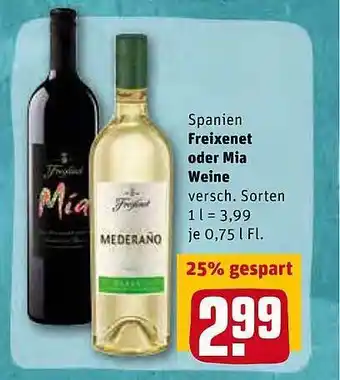 REWE Kaufpark Spanien Freixenet Oder Mia Weine Angebot