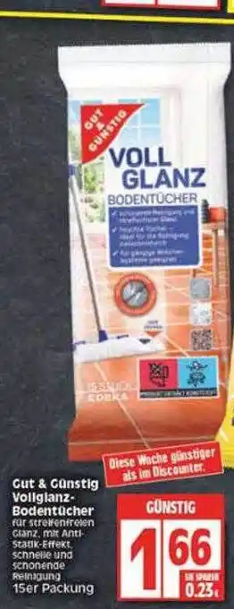 Edeka Gut & Günstig Vollglanz-bodentücher Angebot