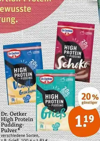 tegut Dr. Oetker High Protein Pudding-pulver Angebot