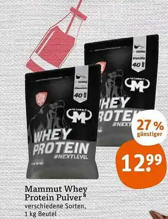 tegut Mammut Whey Protein Pulver Angebot