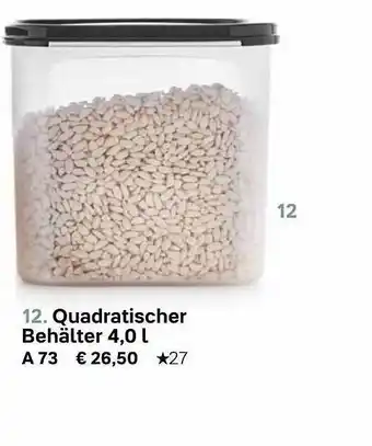 Tupperware Quadratischer Behälter A73 Angebot