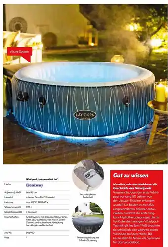 Hellweg Bestway Whirlpool „hollywood Air Jet“ Angebot