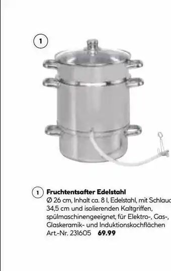 Hellweg Fruchtentsafter Edelstahl Angebot