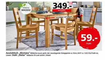 Segmüller Ausziehtisch „montana” Stuhl „dieter” Angebot