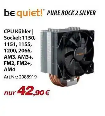 ACom PC Be Quiet! Pure Rock 2 Silver Angebot