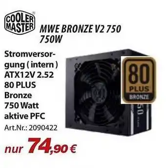 ACom PC Cooler Master Mwe Bronze V2 750w Angebot