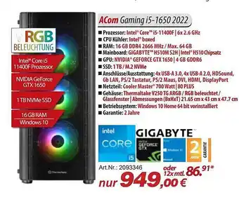 ACom PC Acom Gaming I5-1650 2022 Angebot