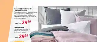 Hammer Renforcé Bettwäsche „stonewashed“ Oder Strickdecke Angebot