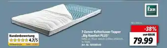 Lidl Fan 7-zonen-kaltschaum-topper „big Komfort Plus“ Angebot