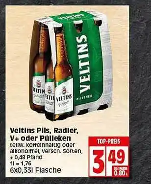 Elli Markt Veltins Pils, Radler, V+ Oder Pülleken Angebot