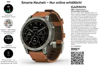 Galeria Garmin Fēnix 7 Sapphire Solar - GPS Multisport Smartwatch Angebot