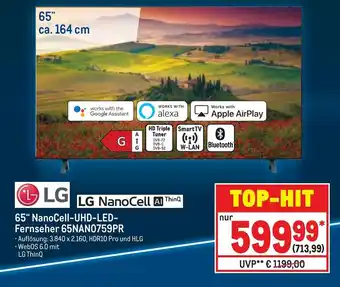 METRO LG 4K NanoCell UHD LED TV 65" | 65NANO759PR Angebot