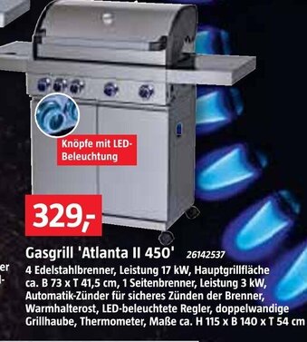 Bauhaus Gasgrill 'Atlanta 11 450' Angebot