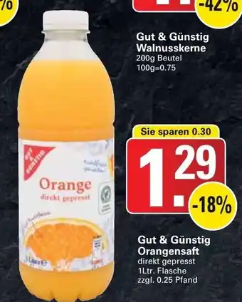 WEZ Gut & Gunstig Orangensaft 1L Angebot