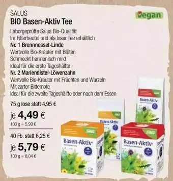 Vitalia Salus Bio Basen-aktiv Tee Angebot