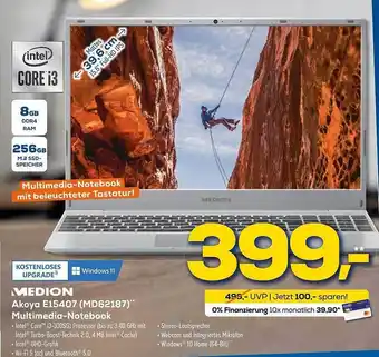 Euronics XXL Medion Akoya E15407 (md62187) Multimedia-notebook Angebot