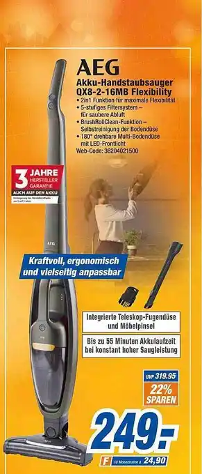 expert Octomedia Aeg Akku- Handstaubsauger Qx8-2-16mb Flexibility Angebot