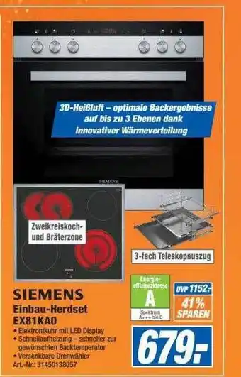 Expert Technomarkt Siemens Einbau-herdset Ex81kao Angebot