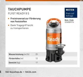 HKL Baumaschinen Center Tauchpumpe Flygt Ready 8 S Angebot