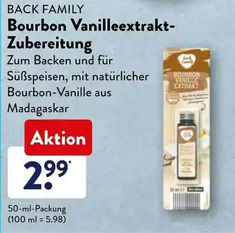 Aldi Süd Back Family Bourbon Vanilleextrakt-zubereitung Angebot