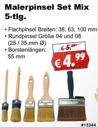Stabilo Fachmarkt Malerpinsel Set Mix 5 tlg. Angebot