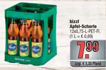 Profi Getränke bizzl Apfel Schorle 12x0,75L Angebot