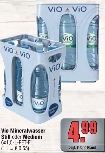 Profi Getränke Vio Mineralwasser Still oder Medium 6x1,5L Angebot