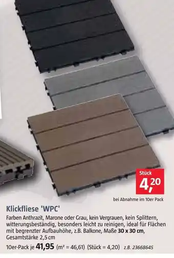 Bauhaus Klickfliese WPC Angebot