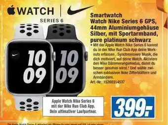 Expert Technomarkt Smartwatch Watch Nike Series 6 Gps, Aluminiumgehäuse Silber, Mit Sportarmband, Pure Platinum Schwarz Angebot