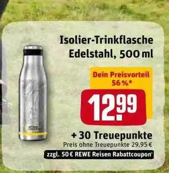 REWE Kaufpark Isolier-trinkflasche Edelstahl Angebot