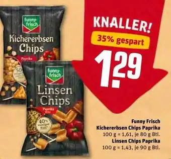 REWE Kaufpark Funny Frisch Kichererbsen Chips Paprika Oder Lisen Chips Paprika Angebot