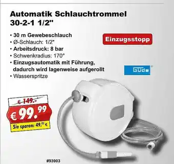 Stabilo Fachmarkt Automatik Schlauchtrommel 30-2-1 1-2 Angebot