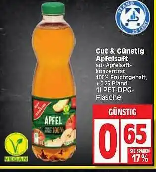 Edeka Gut & Günstig Apfelsaft Angebot