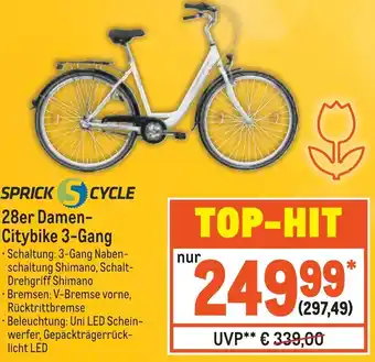 METRO Sprick Cycle 28er Damen Citybike 3-Gang Angebot