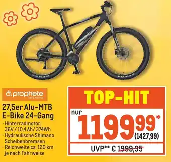 METRO Prophete 27,5er Alu MTB E-Bike 24 Gang Angebot