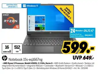 MEDIMAX hp Notebook 15s-eq1667ng Angebot