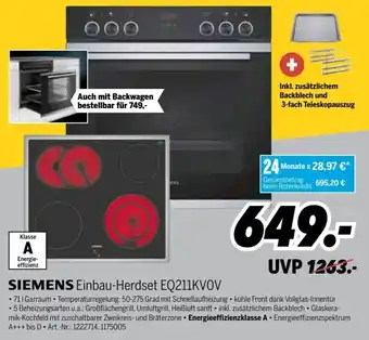 MEDIMAX Siemens Einbau Herdset EQ211KVOV Angebot