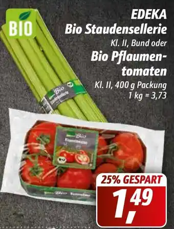 Simmel Edeka Bio Staudensellerie oder Bio Pflaumentomaten 400g Packung Angebot