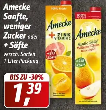 Simmel Amecke Sanfte, weniger Zucker oder + Säfte 1L Packung Angebot