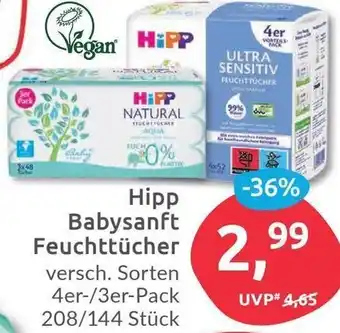 Budni Hipp Babysanft Feuchttücher 4er/3er Pack, 208/144 Stück Angebot