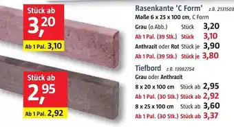 Bauhaus Rasenkante C Form oder Tiefbord Angebot
