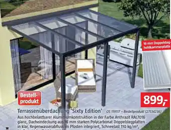 Bauhaus Terrassenüberdachung Sixty Edition Angebot