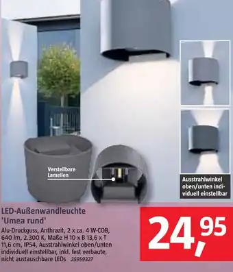 Bauhaus LED Außenwandleuchte Umea rund Angebot