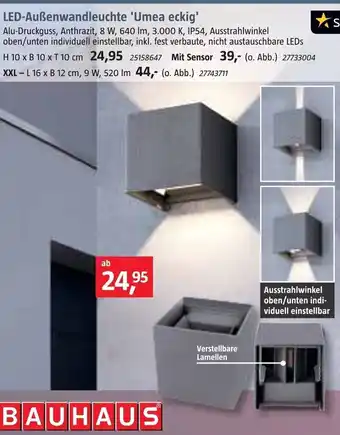 Bauhaus LED Außenwandleuchte Umea eckig Angebot